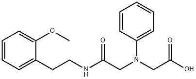 [(2-{[2-(2-methoxyphenyl)ethyl]amino}-2-oxoethyl)(phenyl)amino]acetic acid Structure