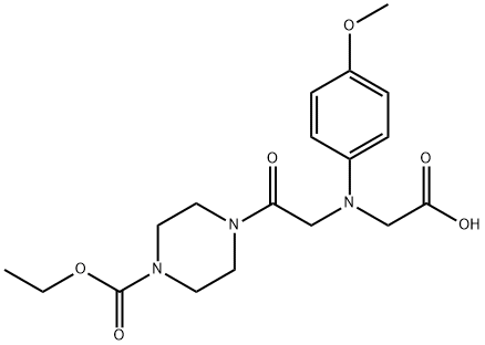 [{2-[4-(ethoxycarbonyl)piperazin-1-yl]-2-oxoethyl}(4-methoxyphenyl)amino]acetic acid Structure