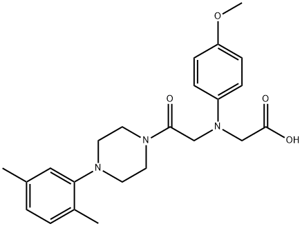 [{2-[4-(2,5-dimethylphenyl)piperazin-1-yl]-2-oxoethyl}(4-methoxyphenyl)amino]acetic acid 구조식 이미지