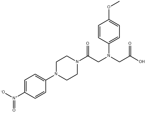 ((4-methoxyphenyl){2-[4-(4-nitrophenyl)piperazin-1-yl]-2-oxoethyl}amino)acetic acid 구조식 이미지