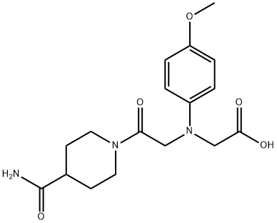 [{2-[4-(aminocarbonyl)piperidin-1-yl]-2-oxoethyl}(4-methoxyphenyl)amino]acetic acid 구조식 이미지