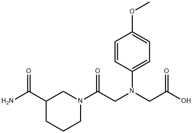 [{2-[3-(aminocarbonyl)piperidin-1-yl]-2-oxoethyl}(4-methoxyphenyl)amino]acetic acid 구조식 이미지
