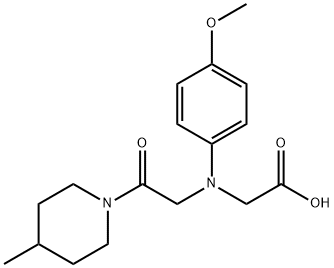 {(4-methoxyphenyl)[2-(4-methylpiperidin-1-yl)-2-oxoethyl]amino}acetic acid 구조식 이미지