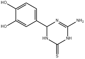 4-(4-amino-6-mercapto-1,2-dihydro-1,3,5-triazin-2-yl)benzene-1,2-diol Structure