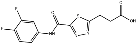 3-(5-{[(3,4-difluorophenyl)amino]carbonyl}-1,3,4-thiadiazol-2-yl)propanoic acid Structure