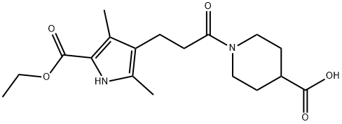 1-{3-[5-(ethoxycarbonyl)-2,4-dimethyl-1H-pyrrol-3-yl]propanoyl}piperidine-4-carboxylic acid Structure