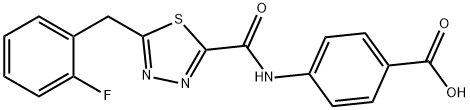 4-({[5-(2-fluorobenzyl)-1,3,4-thiadiazol-2-yl]carbonyl}amino)benzoic acid 구조식 이미지