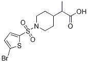 2-{1-[(5-bromo-2-thienyl)sulfonyl]piperidin-4-yl}propanoic acid 구조식 이미지