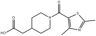 {1-[(2,4-dimethyl-1,3-thiazol-5-yl)carbonyl]piperidin-4-yl}acetic acid Structure