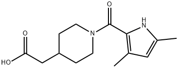{1-[(3,5-dimethyl-1H-pyrrol-2-yl)carbonyl]piperidin-4-yl}acetic acid 구조식 이미지