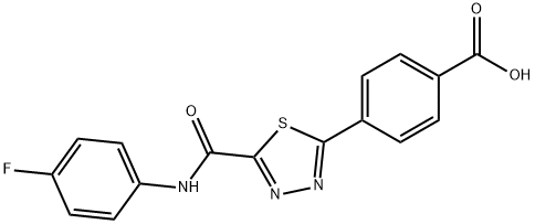 4-(5-{[(4-fluorophenyl)amino]carbonyl}-1,3,4-thiadiazol-2-yl)benzoic acid Structure