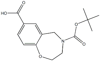 4-(tert-부톡시카르보닐)-2,3,4,5-테트라히드로-1,4-벤족사제핀-7-카르복실산 구조식 이미지