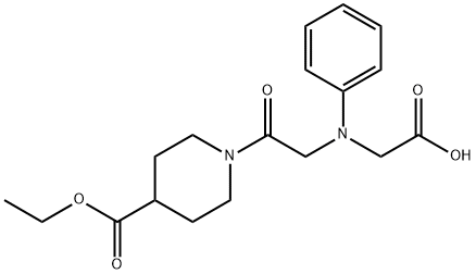 [{2-[4-(ethoxycarbonyl)piperidin-1-yl]-2-oxoethyl}(phenyl)amino]acetic acid 구조식 이미지