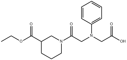 [{2-[3-(ethoxycarbonyl)piperidin-1-yl]-2-oxoethyl}(phenyl)amino]acetic acid Structure