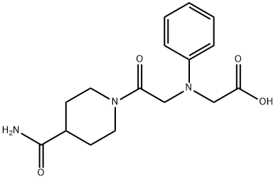 [{2-[4-(aminocarbonyl)piperidin-1-yl]-2-oxoethyl}(phenyl)amino]acetic acid Structure