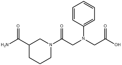 [{2-[3-(aminocarbonyl)piperidin-1-yl]-2-oxoethyl}(phenyl)amino]acetic acid Structure