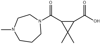 2,2-dimethyl-3-[(4-methyl-1,4-diazepan-1-yl)carbonyl]cyclopropanecarboxylic acid 구조식 이미지