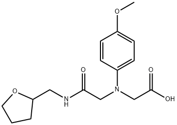 ((4-methoxyphenyl){2-oxo-2-[(tetrahydrofuran-2-ylmethyl)amino]ethyl}amino)acetic acid 구조식 이미지