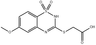 [[(6-Methoxy-2H-1,2,4-benzothiadiazine 1,1-dioxide)-3-yl]thio]acetic acid Structure