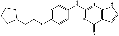 4H-Pyrrolo[2,3-d]pyriMidin-4-one, 3,7-dihydro-2-[[4-[2-(1-pyrrolidinyl)ethoxy]phenyl]aMino]- Structure