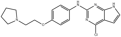 7H-Pyrrolo[2,3-d]pyriMidin-2-aMine, 4-chloro-N-[4-[2-(1-pyrrolidinyl)ethoxy]phenyl]- Structure