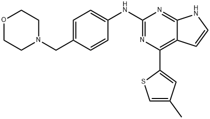 7H-Pyrrolo[2,3-d]pyriMidin-2-aMine, 4-(4-Methyl-2-thienyl)-N-[4-(4-MorpholinylMethyl)phenyl]- Structure