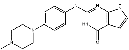 4H-Pyrrolo[2,3-d]pyriMidin-4-one, 3,7-dihydro-2-[[4-(4-Methyl-1-piperazinyl)phenyl]aMino]- 구조식 이미지