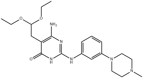 4(3H)-PyriMidinone, 6-aMino-5-(2,2-diethoxyethyl)-2-[[3-(4-Methyl-1-piperazinyl)phenyl]aMino]- Structure