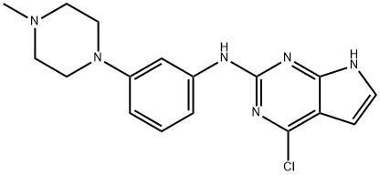 7H-Pyrrolo[2,3-d]pyriMidin-2-aMine, 4-chloro-N-[3-(4-Methyl-1-piperazinyl)phenyl]- Structure