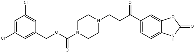 4-[3-Oxo-3-(2-oxo-2,3-dihydrobenzoxazol-6-yl)propyl]piperazine-1-carboxylic acid 3,5-dichlorobenzyl ester Structure