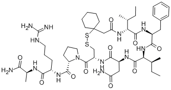 BETA-MERCAPTO-BETA,BETA-CYCLOPENTAMETHYLENE-PROPIONYL-D-ILE-PHE-ILE-ASN-CYS-PRO-ARG-ALA-NH2 구조식 이미지