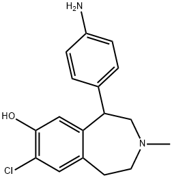 5-(4'-aminophenyl)-8-chloro-2,3,4,5-tetrahydro-3-methy-1H-3-benzazepin-7-ol 구조식 이미지