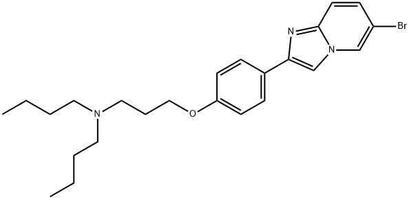 2-(4-Dibutylaminopropoxyphenyl)-
6-bromoimidazo[1,2-a]pyridine 구조식 이미지