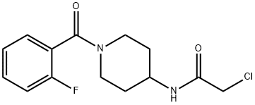 2-Chloro-N-[1-(2-fluoro-benzoyl)-piperidin-4-yl]-acetaMide, 98+% C14H16ClFN2O2, MW: 298.75 Structure