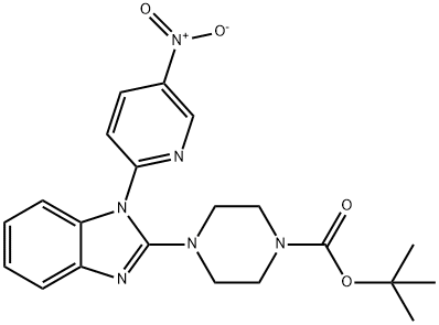 4-[1-(5-Nitro-pyridin-2-yl)-1H-benzoiMidazol-2-yl]-piperazine-1-carboxylic acid tert-butyl ester, 98+% C21H24N6O4, MW: 424.46 Structure