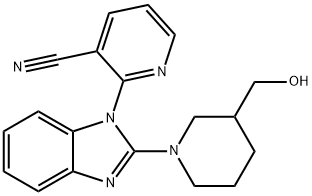 2-[2-(3-HydroxyMethyl-piperidin-1-yl)-benzoiMidazol-1-yl]-nicotinonitrile, 98+% C19H19N5O, MW: 333.39 Structure