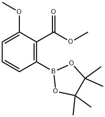 메틸2-메톡시-6-(테트라메틸-1,3,2-디옥사보롤란-2-일)벤조에이트 구조식 이미지