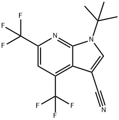 1H-Pyrrolo[2,3-b]pyridine-3-carbonitrile, 1-(1,1-diMethylethyl)-4,6-bis(trifluoroMethyl)- Structure