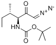 N-alpha-t-Butyloxycarbonyl-L-isoleucinyl-diazomethane, (3S,4S)-3-Boc-amino-1-diazo-4-methyl-2-hexanone 구조식 이미지