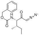 N-alpha-Benzyloxycarbonyl-L-isoleucinyl-diazomethane, (3S,4S)-3-Z-amino-1-diazo-4-methyl-2-hexanone 구조식 이미지