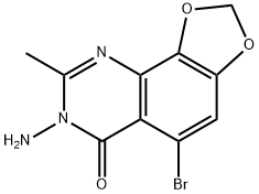 1,3-Dioxolo[4,5-h]quinazolin-6(7H)-one,  7-amino-5-bromo-8-methyl- 구조식 이미지