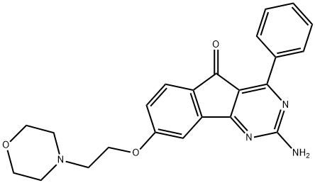2-amino-8-(2-morpholinoethoxy)-4-phenyl-5H-indeno[1,2-d]pyrimidin-5-one 구조식 이미지