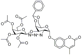4-MethyluMbelliferyl 2-Azido-2-deoxy-3-O-(tetra-O-acetyl-β-D-galactopyranosyl)-4,6-O-phenylMethylene-α-D-galactopyranoside Structure