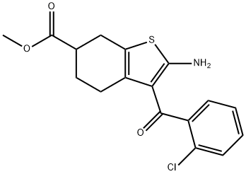 BENZO[B]THIOPHENE-6-CARBOXYLIC ACID, 2-AMINO-3-(2-CHLOROBENZOYL)-4,5,6,7-TETRAHYDRO-, METHYL ESTER Structure