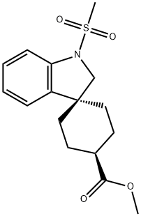 Spiro[cyclohexane-1,3'-[3H]indole]-4-carboxylic acid, 1',2'-dihydro-1'-(Methylsulfonyl)-, Methyl ester, trans- Structure