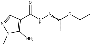 에틸N-[(5-아미노-1-메틸-1H-피라졸-4-일)카르보닐]에탄히드라조노에이트 구조식 이미지