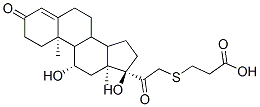 3-[2-[(10R,11S,13S,17R)-11,17-dihydroxy-10,13-dimethyl-3-oxo-2,6,7,8,9,11,12,14,15,16-decahydro-1H-cyclopenta[a]phenanthren-17-yl]-2-oxo-ethyl]sulfanylpropanoic acid Structure