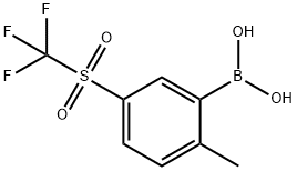 2-메틸-5-(트리플루오로메틸술포닐)페닐보론산 구조식 이미지