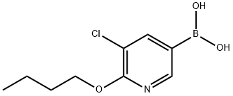 6-부톡시-5-클로로피리딘-3-보론산 구조식 이미지