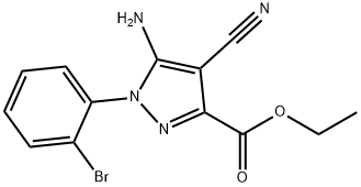 Ethyl5-amino-1-(2-bromophenyl)-4-cyanopyrazole-3-carboxylate Structure